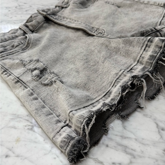 Vervet Jean Shorts Size XL (12-14) Black Acid HI Rise Denim Distressed Destroyed - Picture 2 of 6